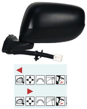 מראה הונדה ג'אז חשמלי + אתות + הכנה לצבע שמאל (2009-2015) מתקפלת